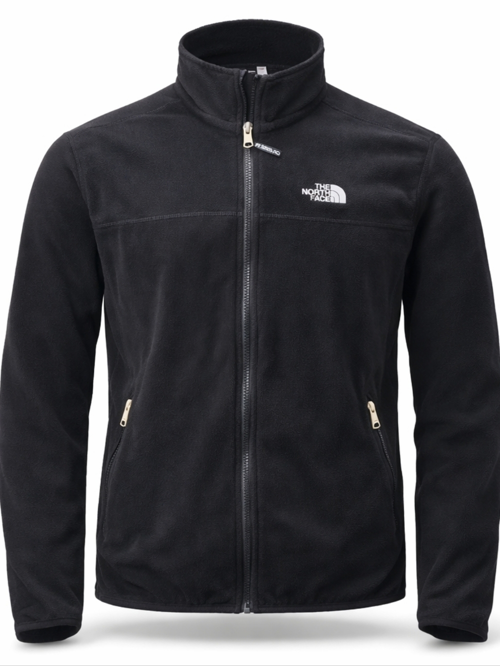 90's The North Face Men's Made in the USA Black Full Zip Fleece Jacket Gorpcore